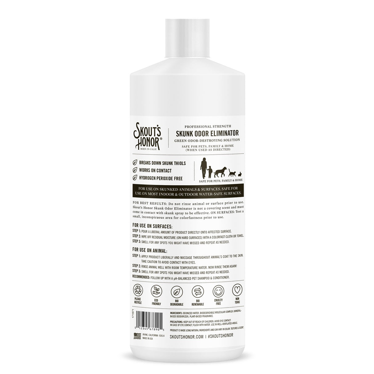 Skout's Honor Éliminateur d'odeurs de mouffette 946 ml