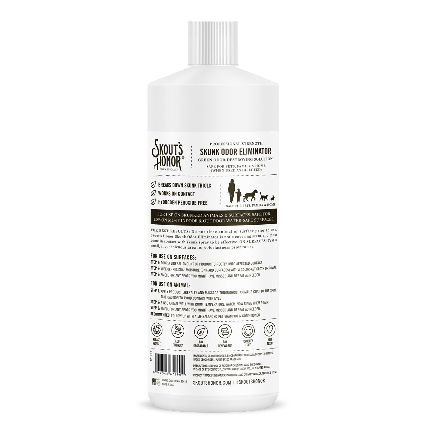 Skout's Honor Éliminateur d'odeurs de mouffette 946 ml