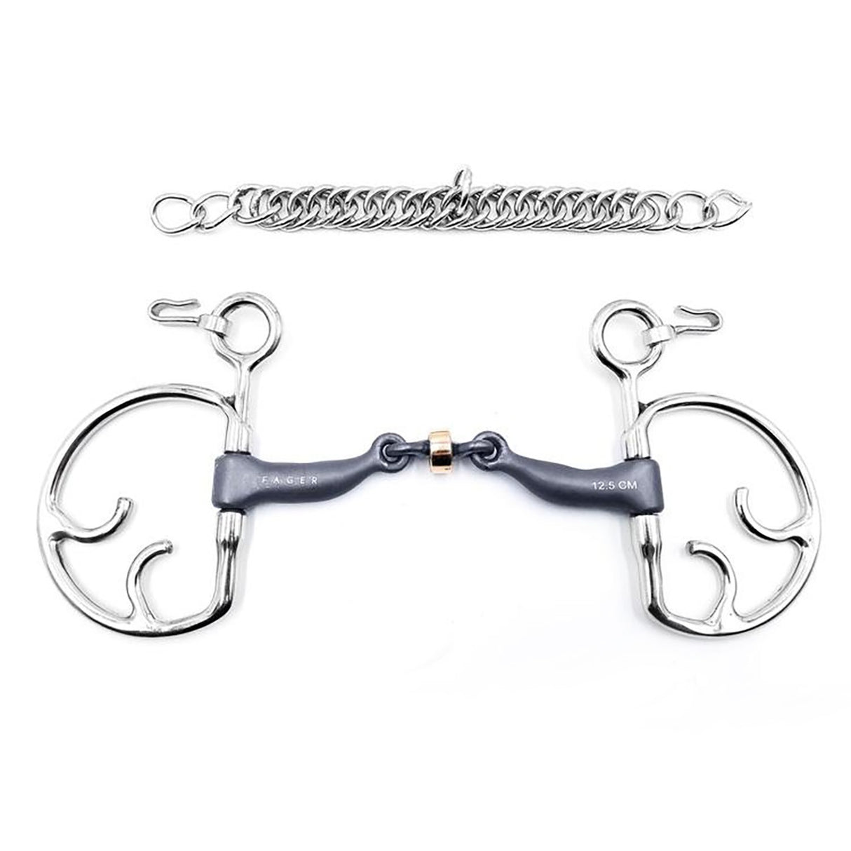 Fager Sally Titanium Low Port Copper Roller Kimblehook Bit