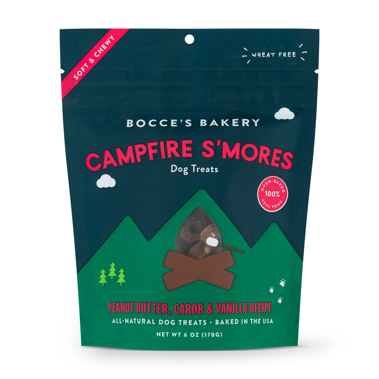 Bocce's Bakery Campfire Smores Friandises pour chiens moelleuses et moelleuses 170 g