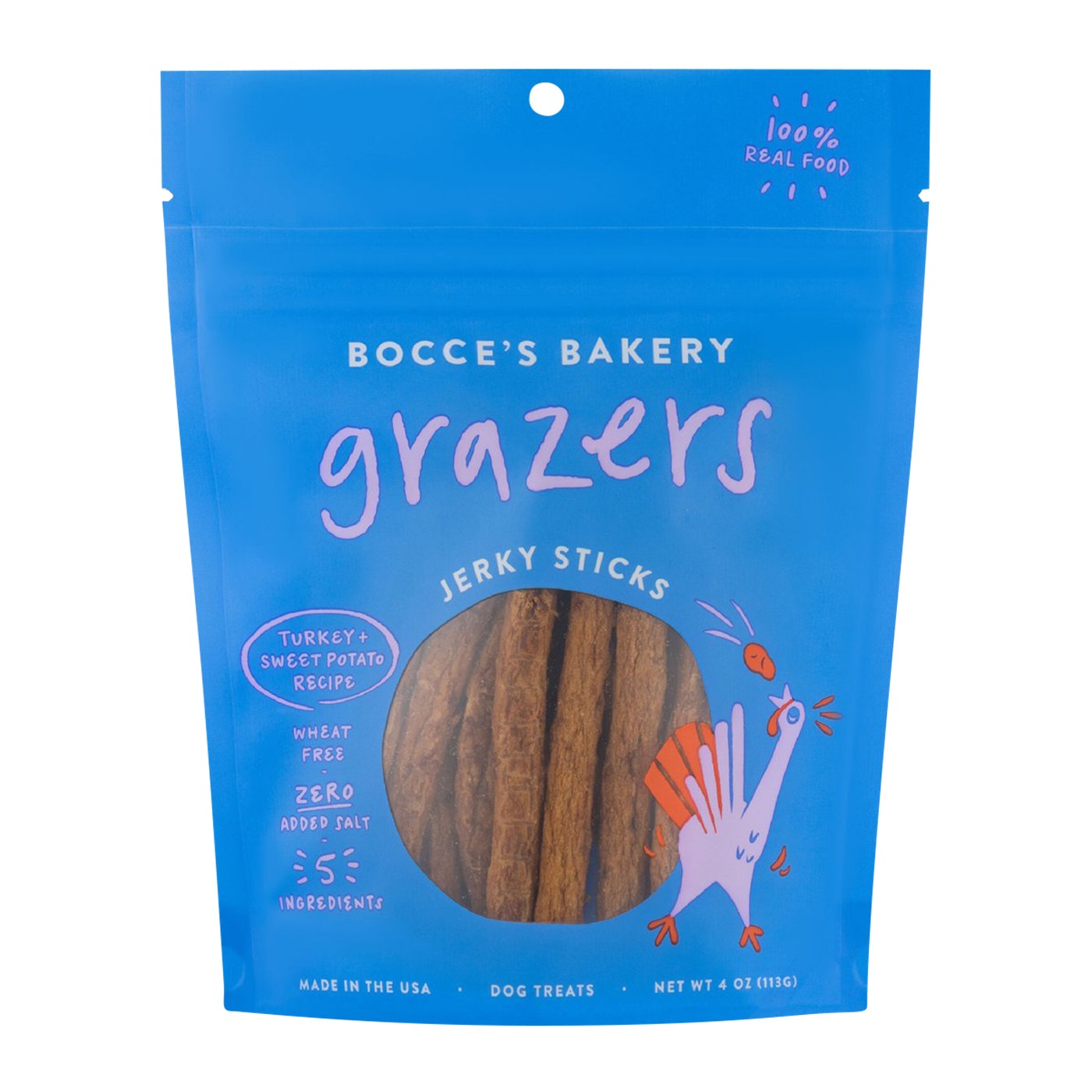 Bocce's Bakery Grazers Turkey Jerky Sticks 113 g