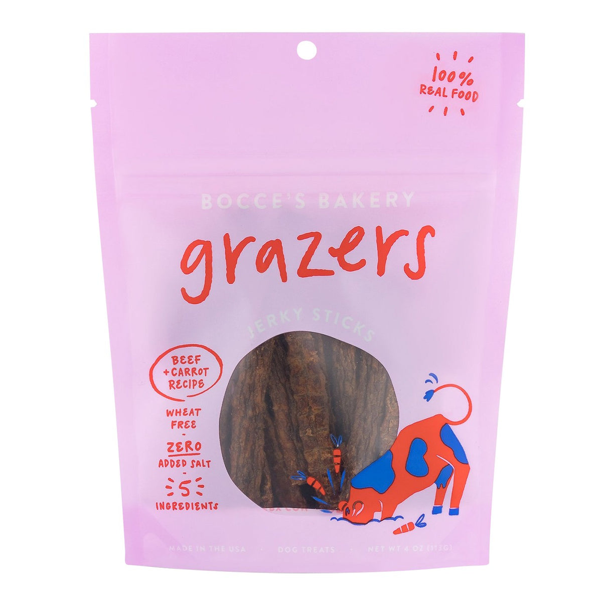 Bocce's Bakery Grazers Beef Jerky Sticks 4 oz.