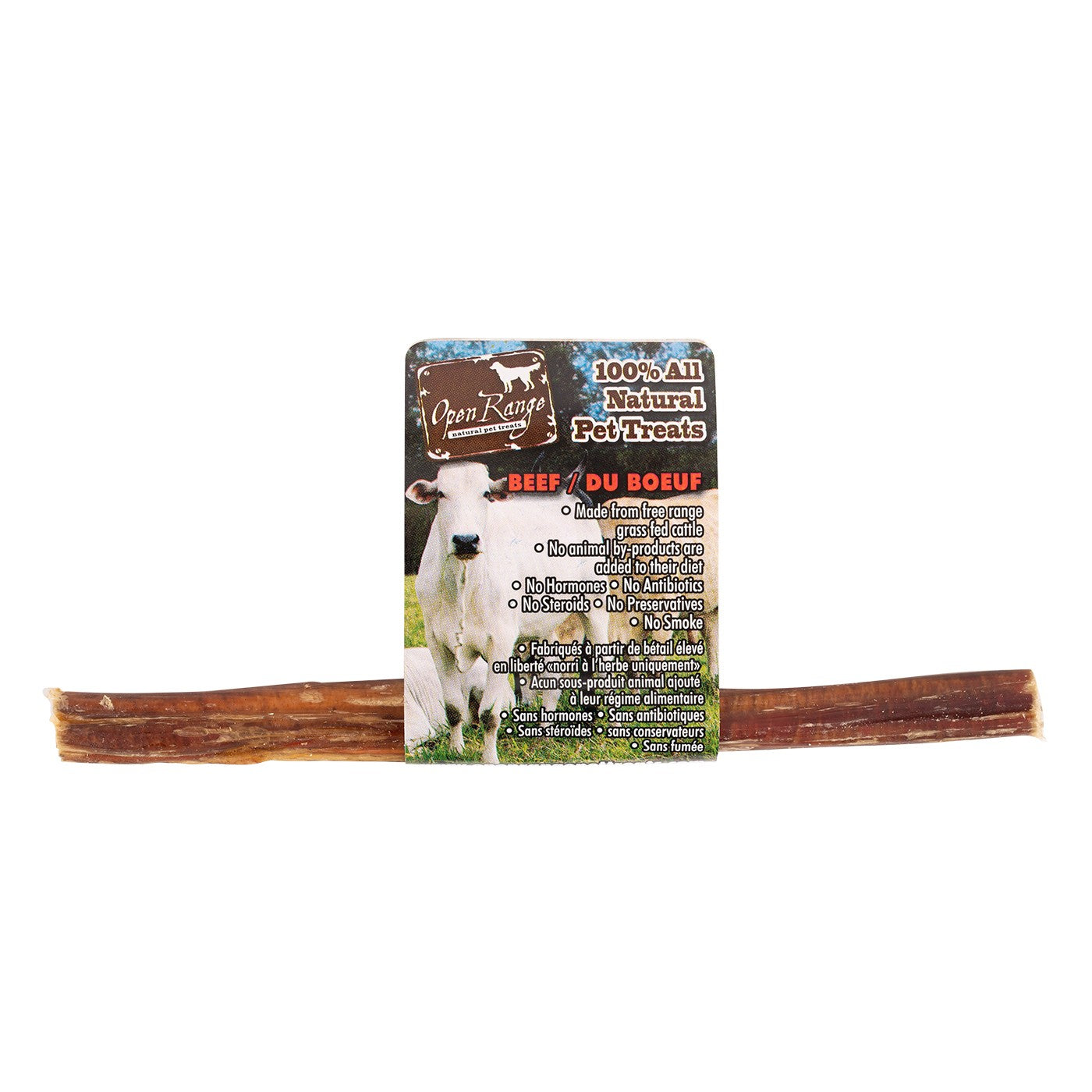Open Range Mini Bully Stick Veal Dog Chew 15 cm