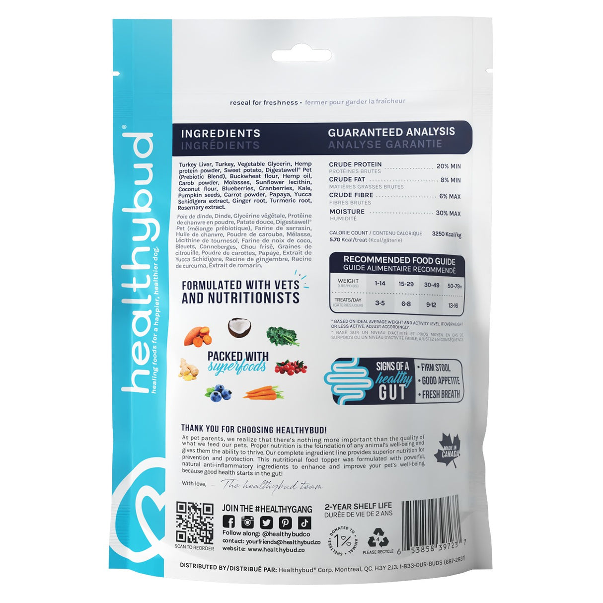 Healthybud Gut Booster Dog Supplement 130 g