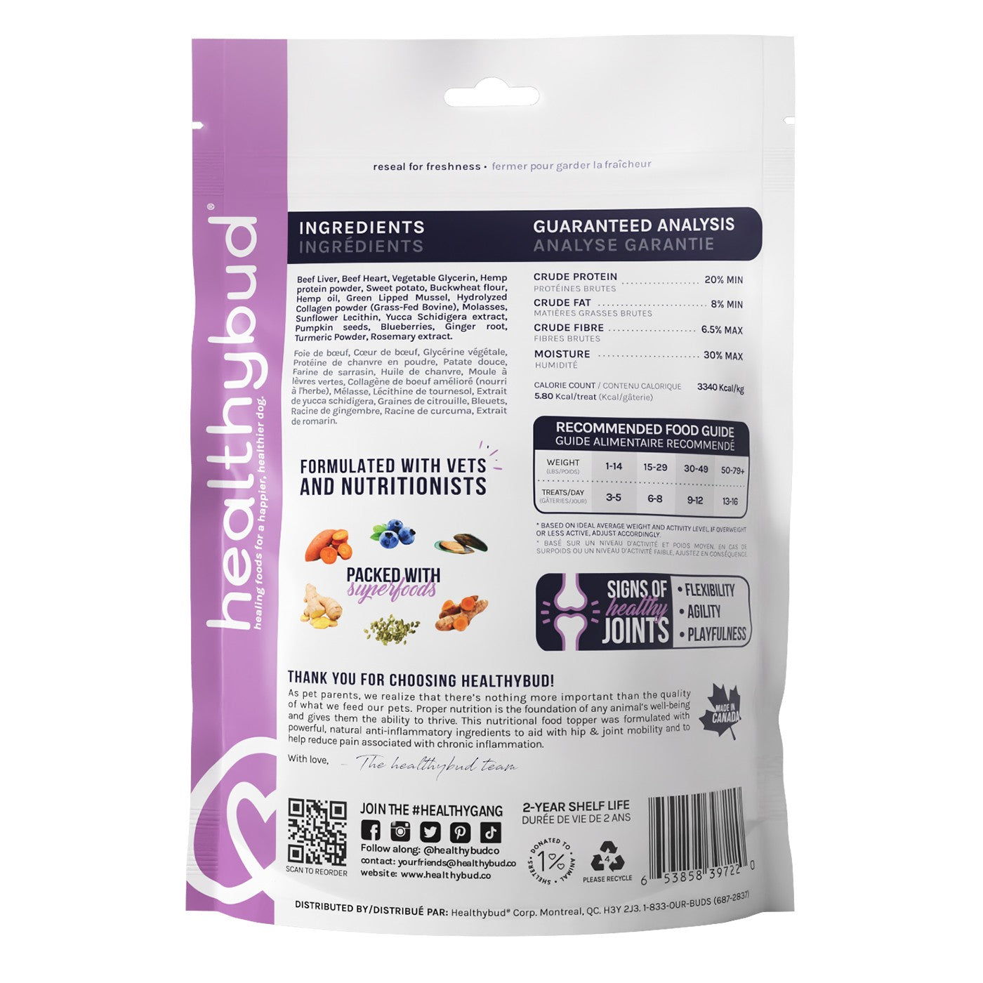 Healthybud Joint Booster Dog Supplement 130 g