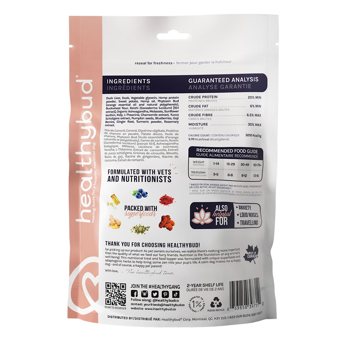Healthybud Calming Aid Dog Supplement 130 g