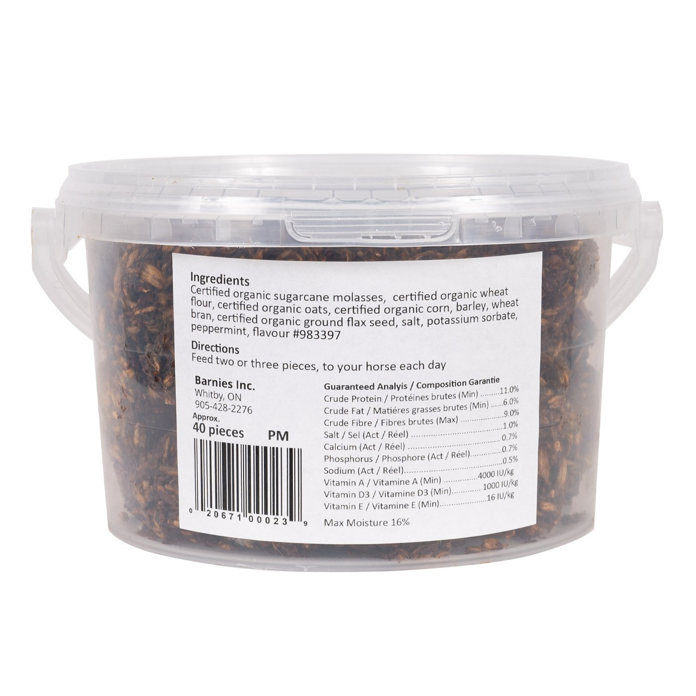 Friandises pour chevaux à la menthe poivrée Barnies, 40 pièces