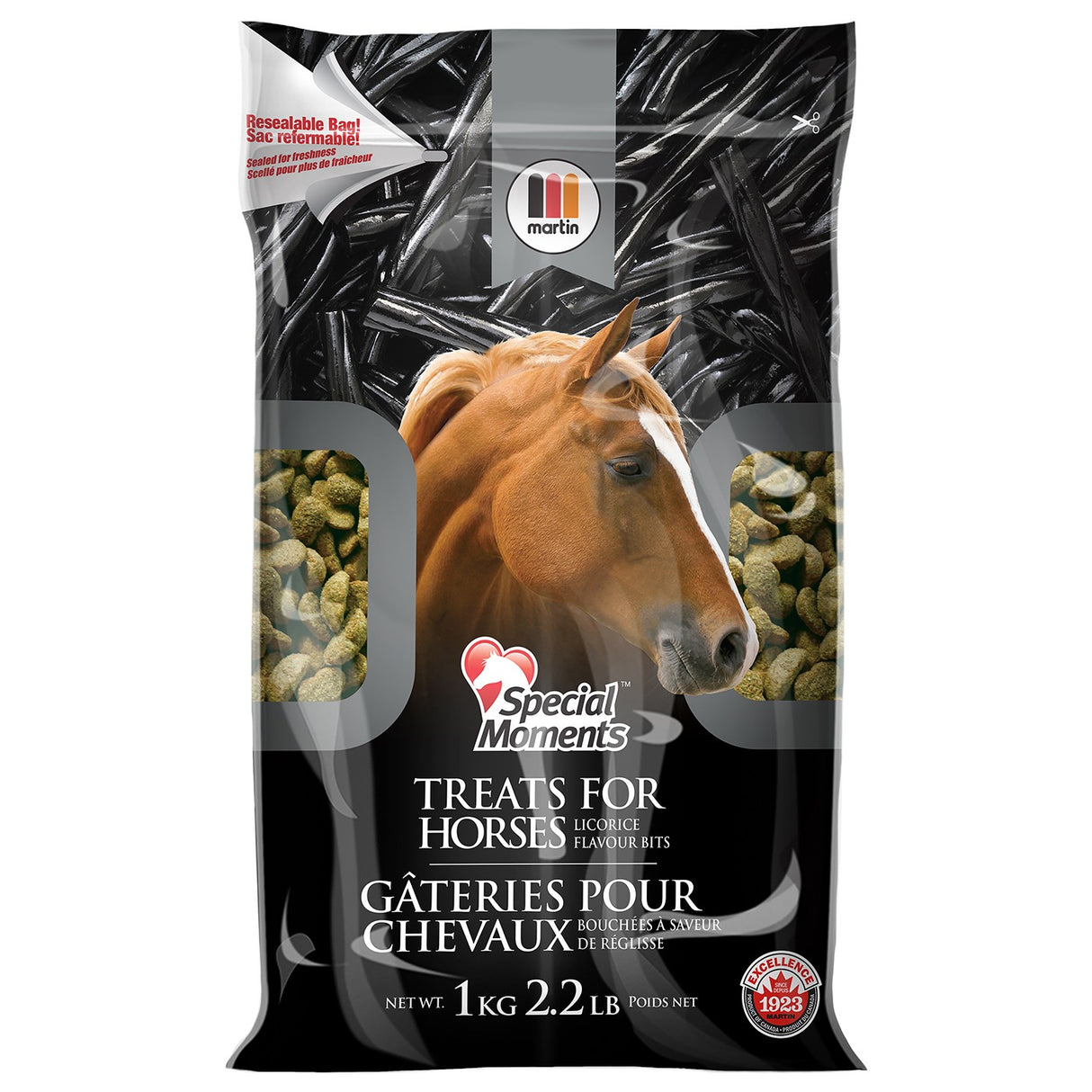 Friandises pour chevaux à la réglisse de Martin 1 kg