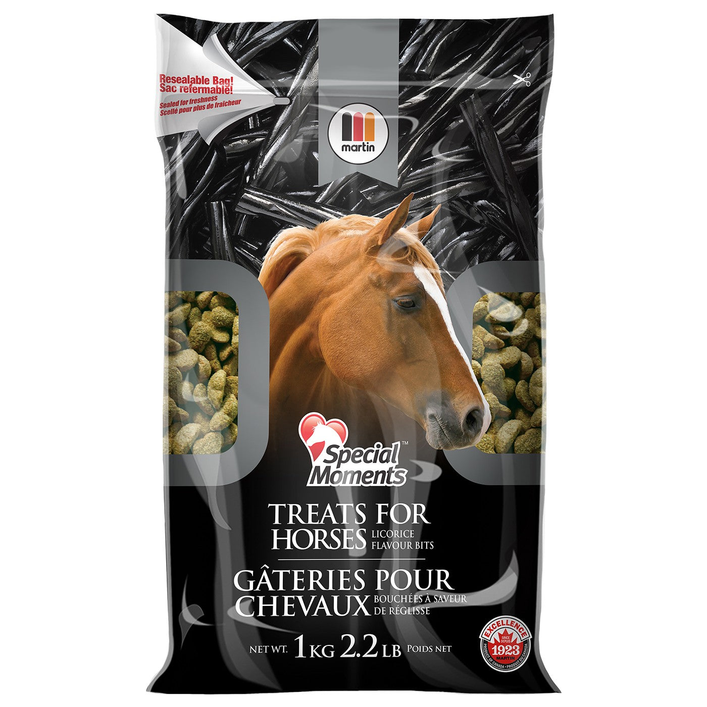 Friandises pour chevaux à la réglisse de Martin 1 kg