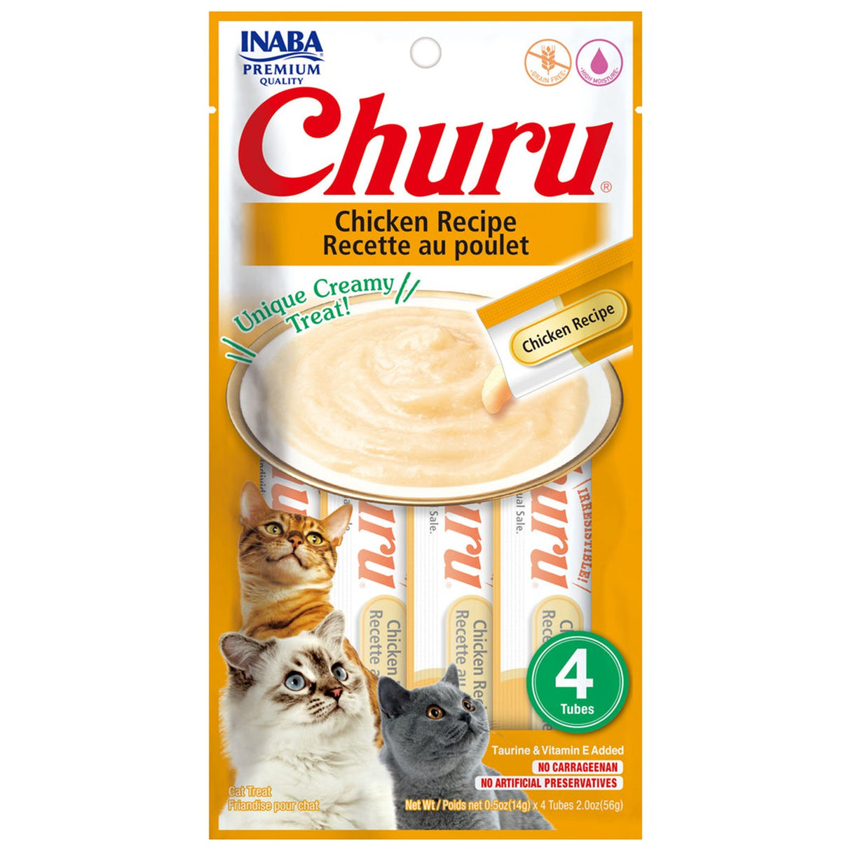 Inaba Churu Chicken Puree Cat Treats 56 g - Pack of 4