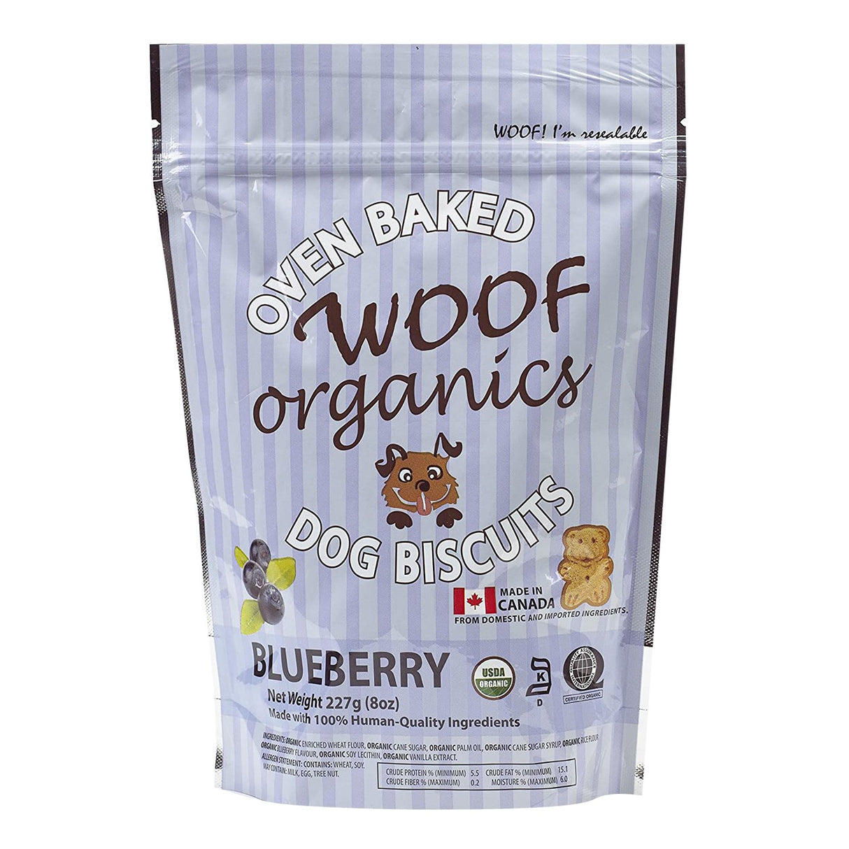 Woof Organics Blueberry Dog Treats 227 g