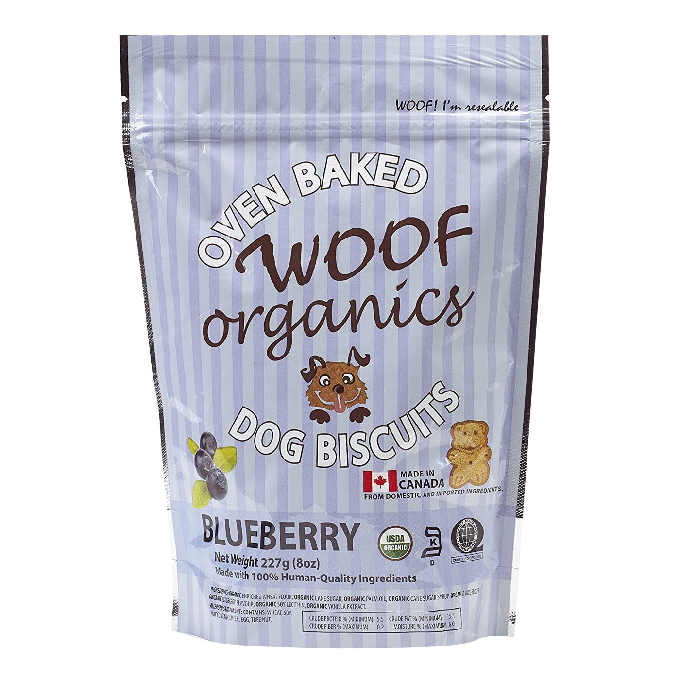Woof Organics Blueberry Dog Treats 227 g