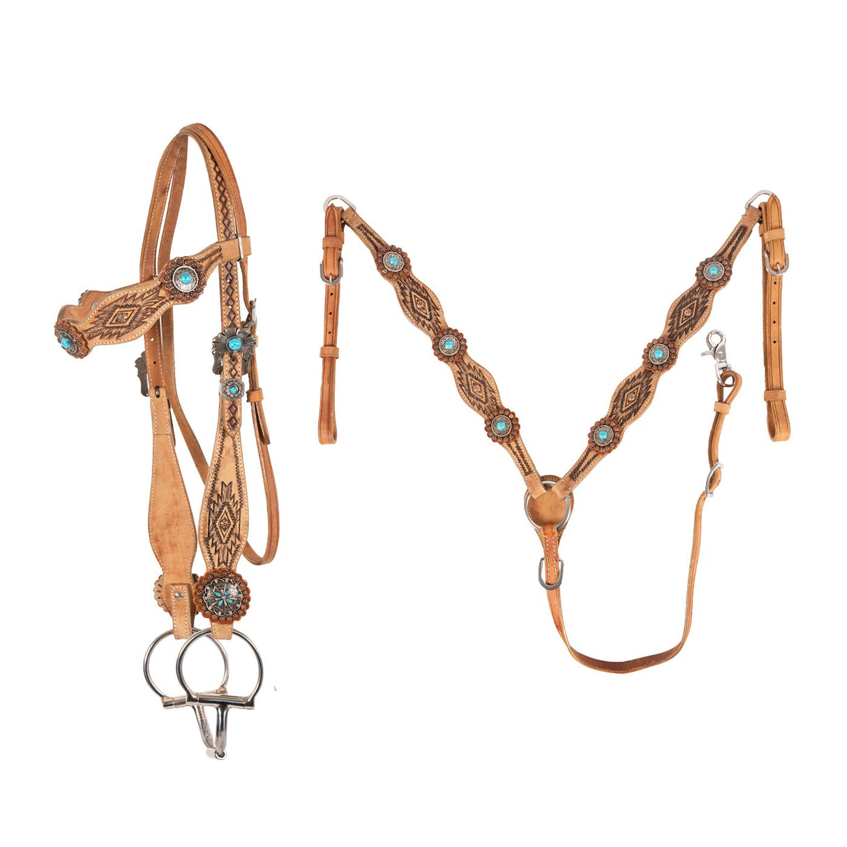 Tough1 Serenity Brow Headstall & Breastcollar Set