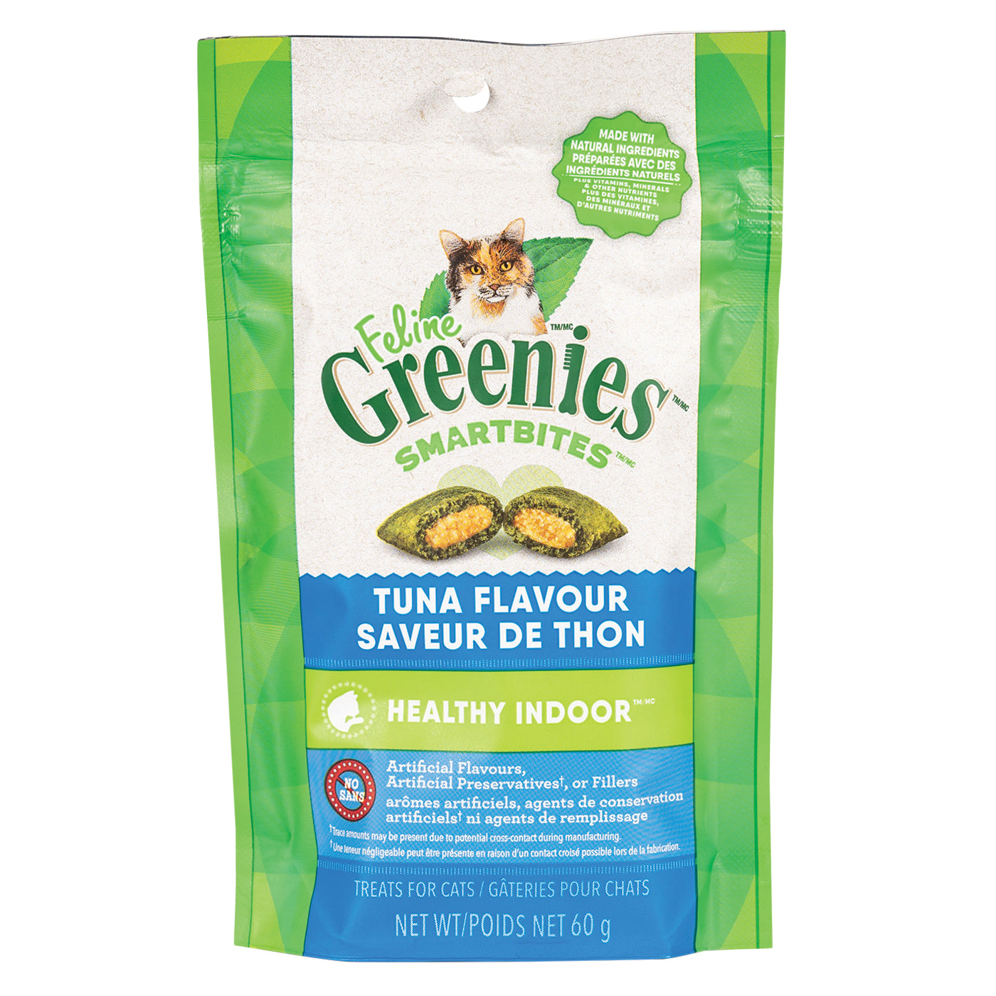 Feline Greenies Smartbites Hairball Control Tuna Cat Treats 60 g