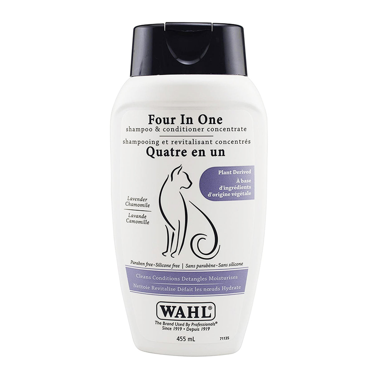 Wahl Shampoing et revitalisant 4 en 1 pour chat 455 ml