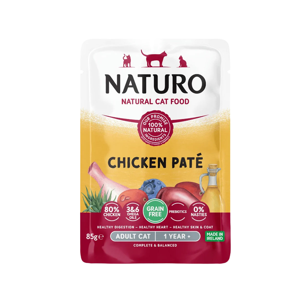 Naturo Feline Grain Free Chicken Pâté Cat Food Pouch 85 g