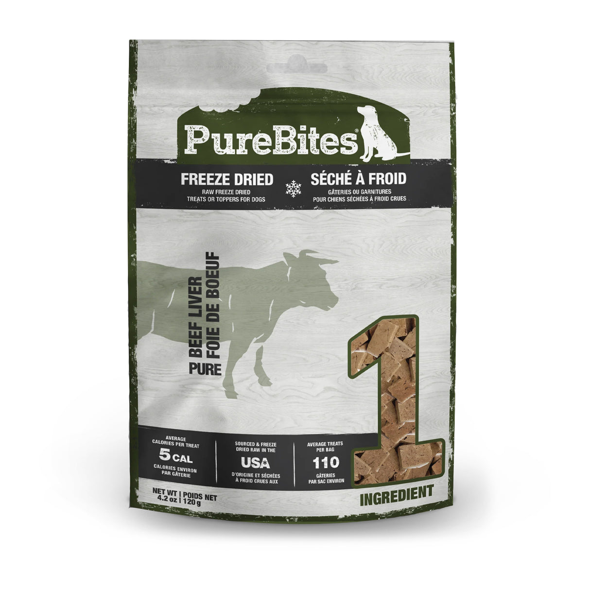PureBites Freeze Dried Beef Liver Dog Treats 120 g