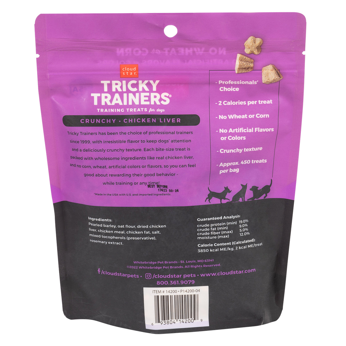 Cloud Star Tricky Trainers Crunchy Liver Dog Treats 226 g