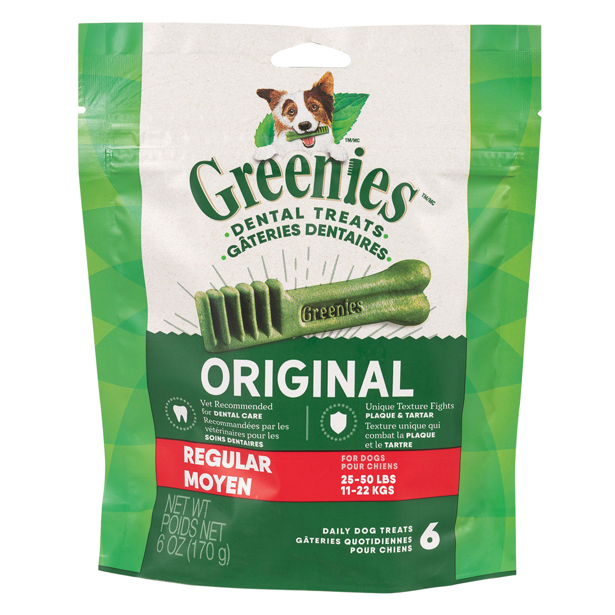 Mini Treat Pak de Greenies, friandises régulières pour chiens, 170 g