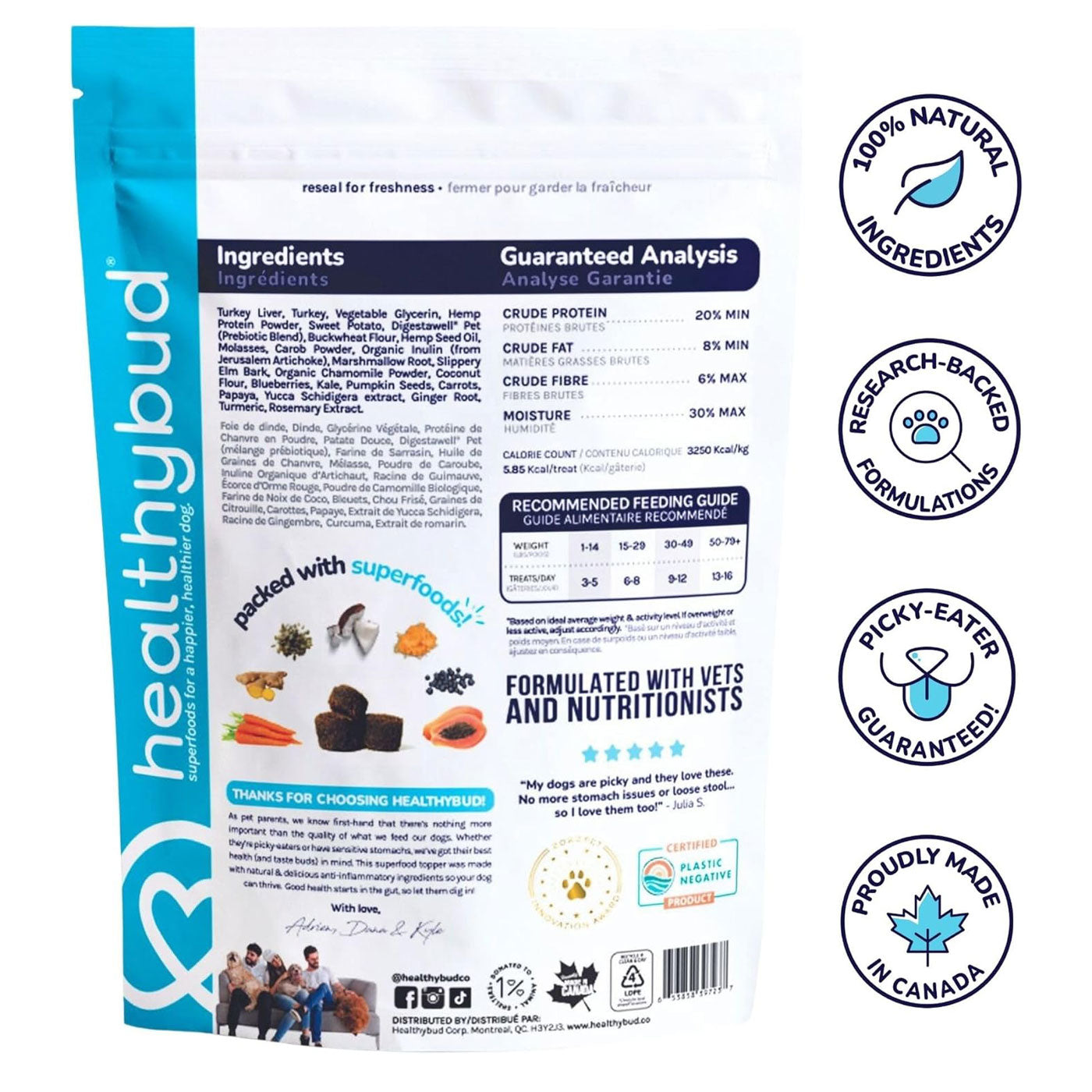 Healthybud Gut Booster Dog Supplement 400 g