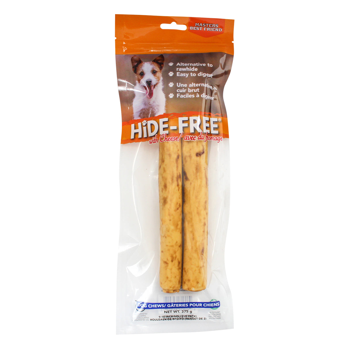 Masters Best Friend Cheese Hide Free Rolls Dog Chews 22-25 cm - 2 Pack
