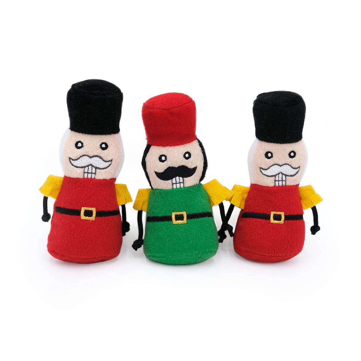 ZippyPaws Holiday Miniz Nutcrackers - 3 Pack