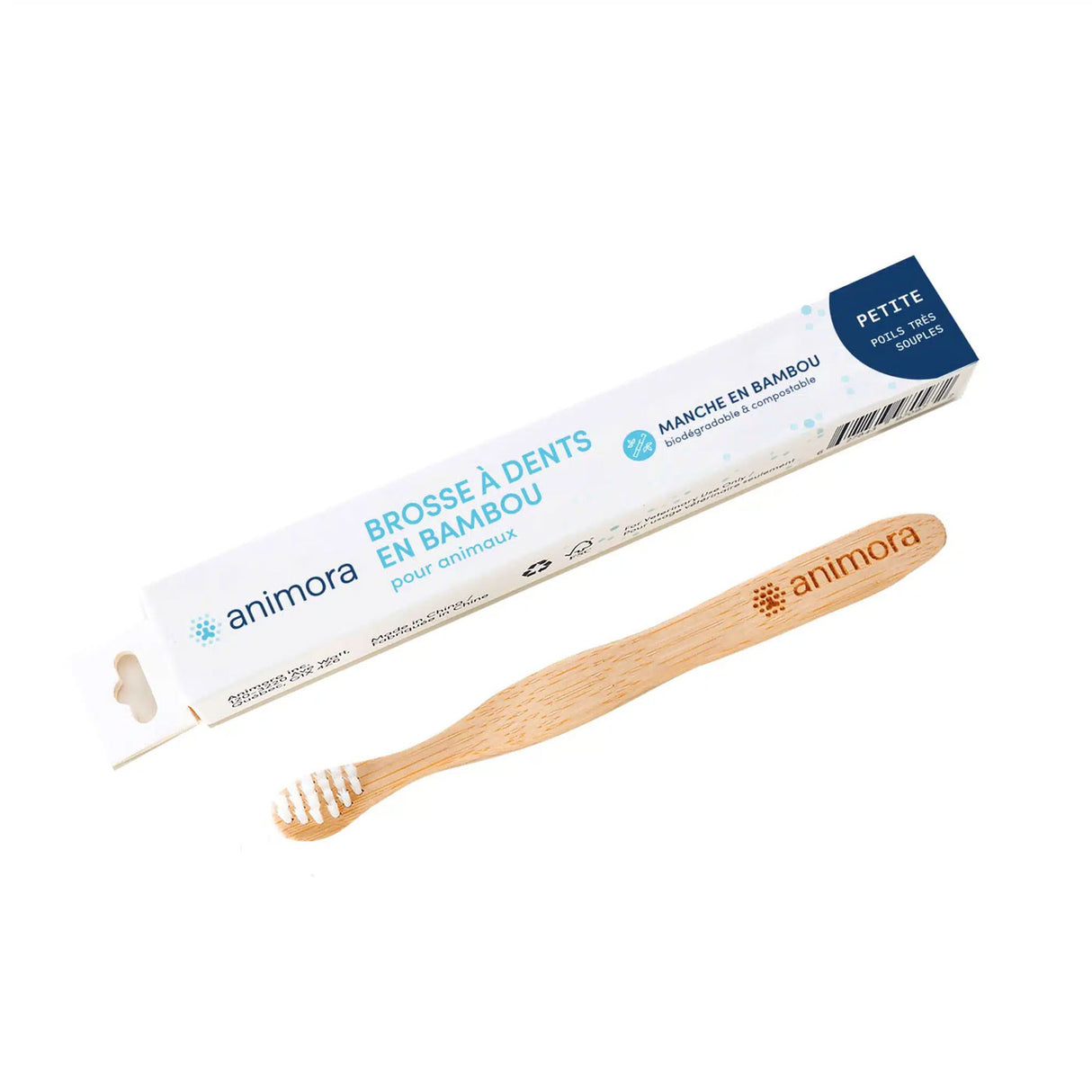 Brosse à dents en bambou pour animaux de compagnie Animora