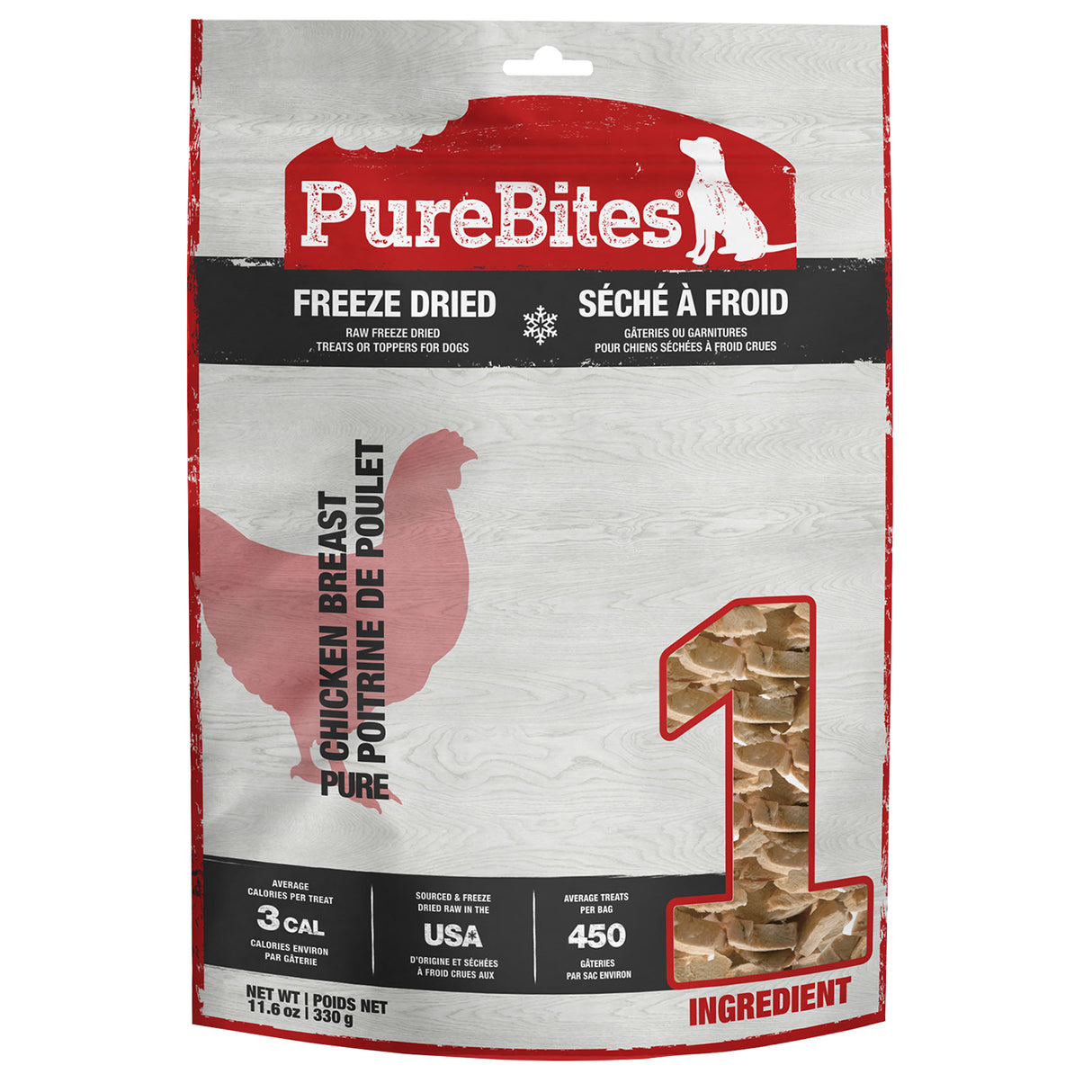 PureBites Freeze Dried Chicken Dog Treats 330 g