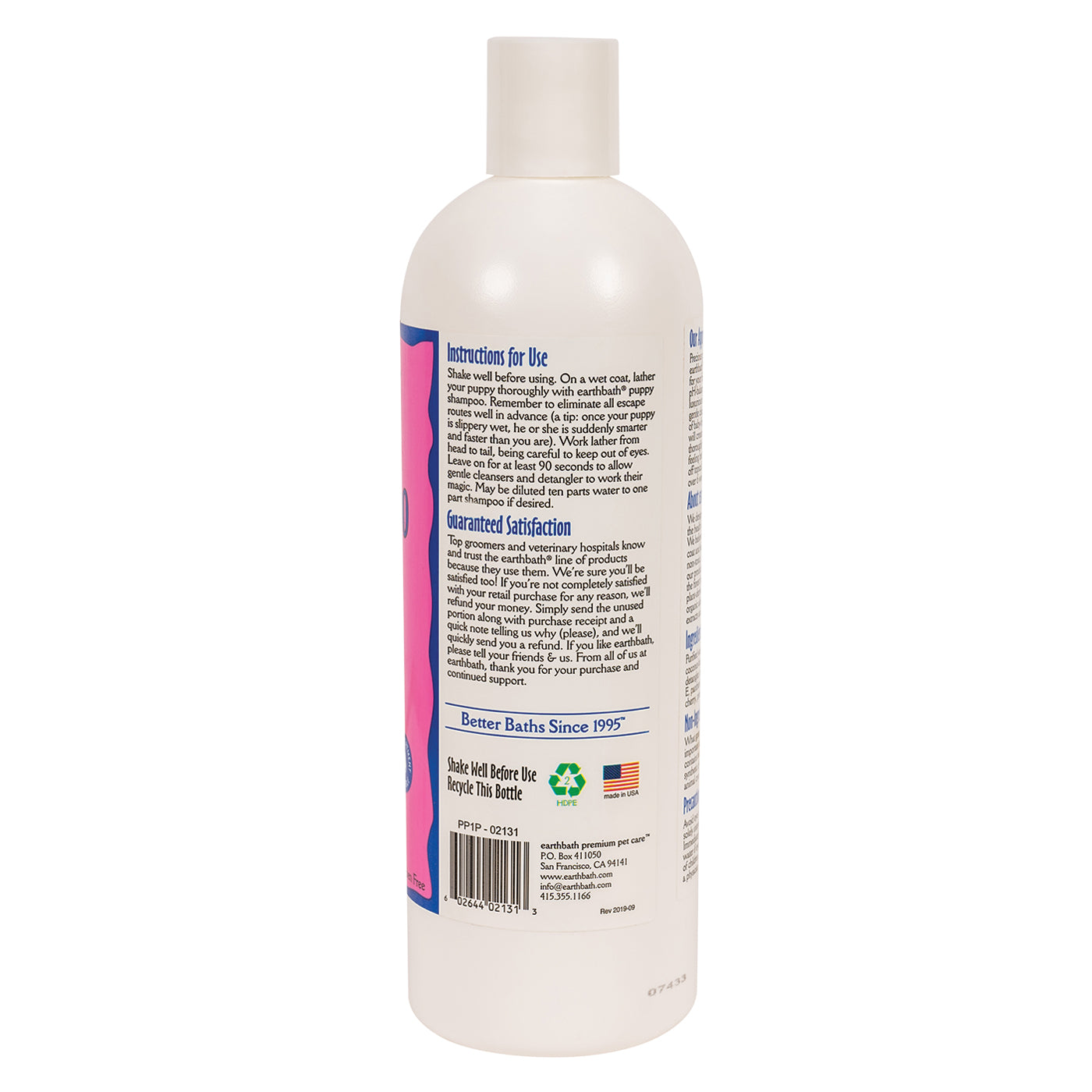 Shampoing ultra doux pour chiots Earthbath 472 ml