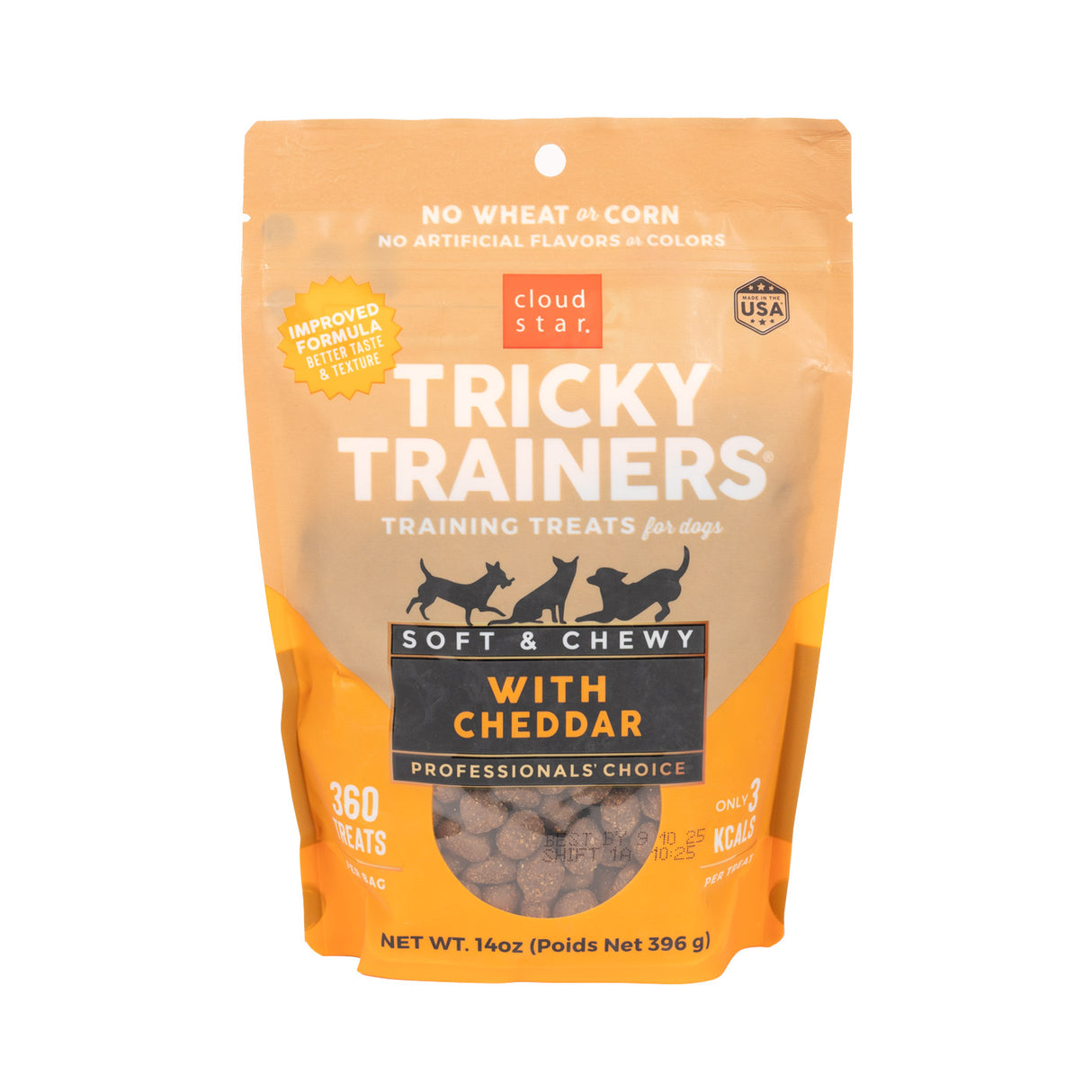 Cloud Star Tricky Trainers Chewy Cheddar Dog Treats 396 g