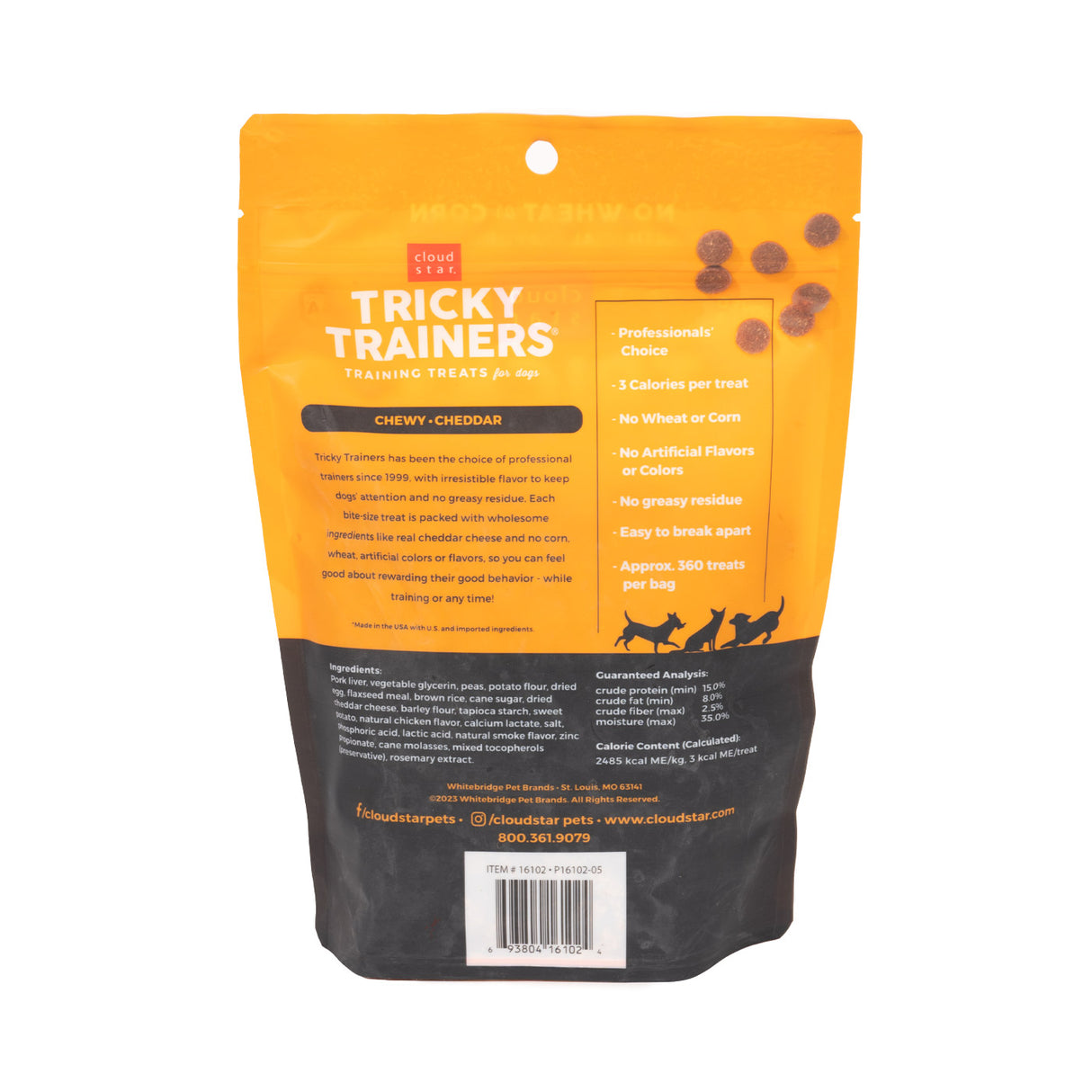 Cloud Star Tricky Trainers Chewy Cheddar Dog Treats 396 g