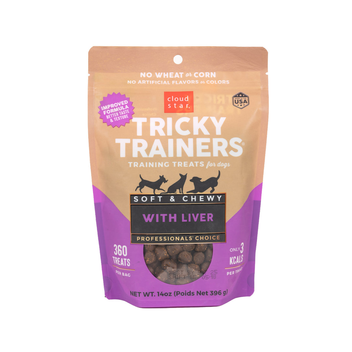 Cloud Star Tricky Trainers Chewy Liver Dog Treats 396 g