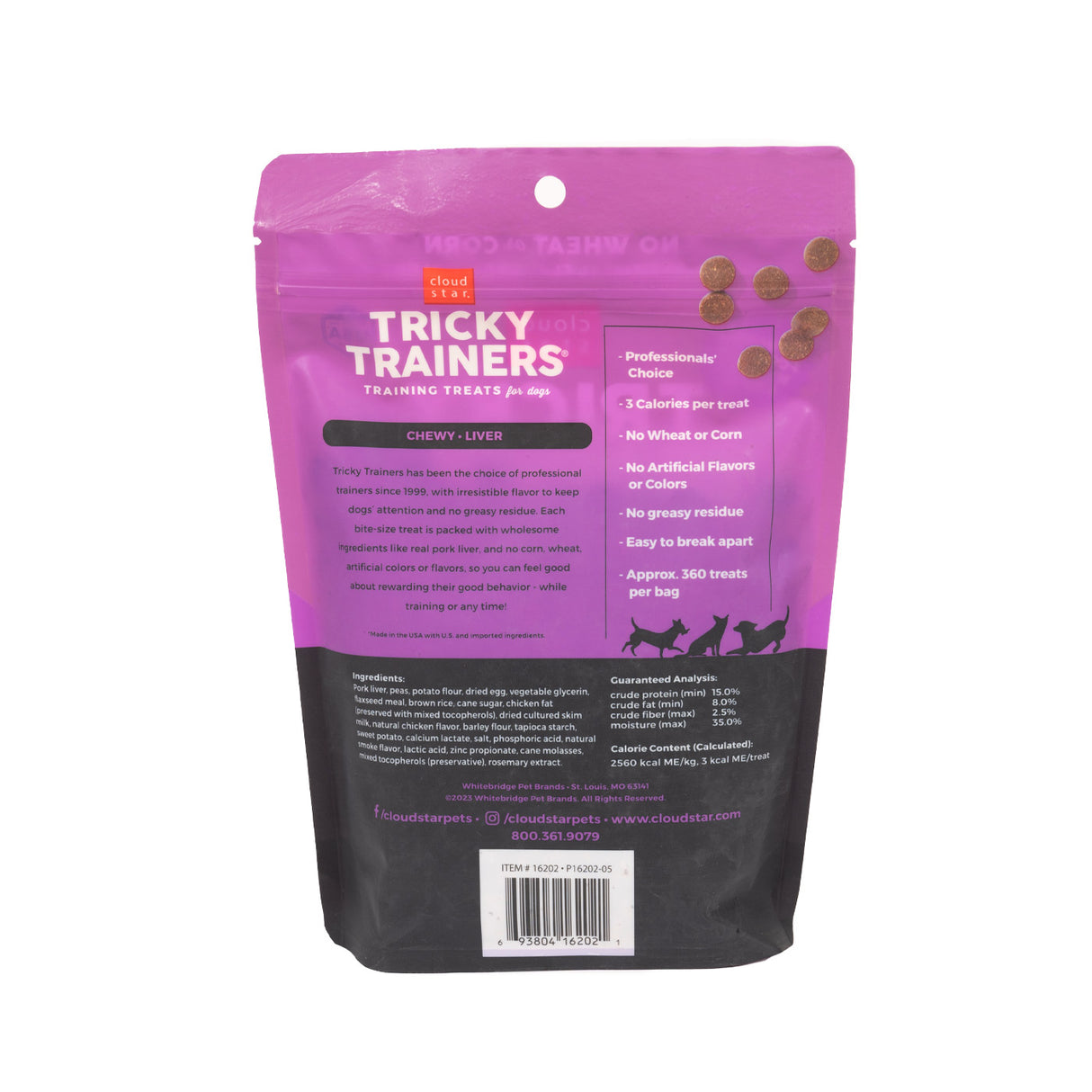 Cloud Star Tricky Trainers Chewy Liver Dog Treats 396 g