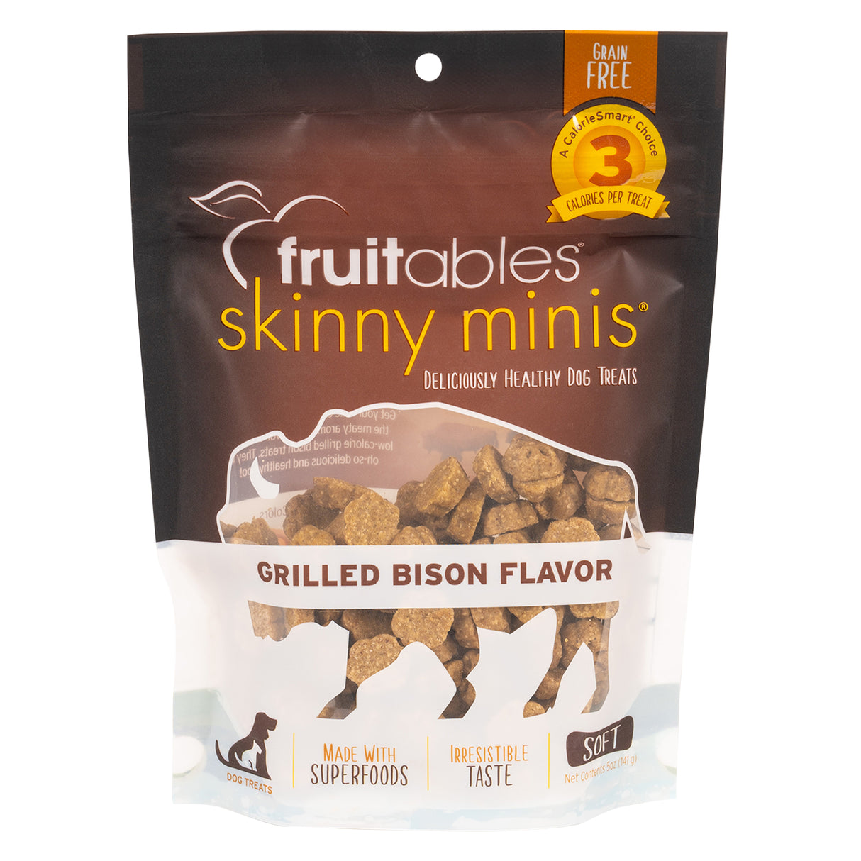 Fruitables Skinny Minis Chewy Grilled Bison Dog Treats 141 g