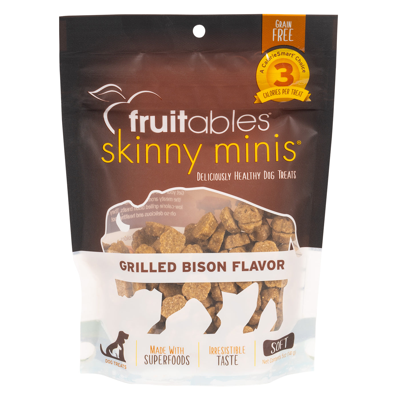 Fruitables Skinny Minis Chewy Grilled Bison Dog Treats 141 g