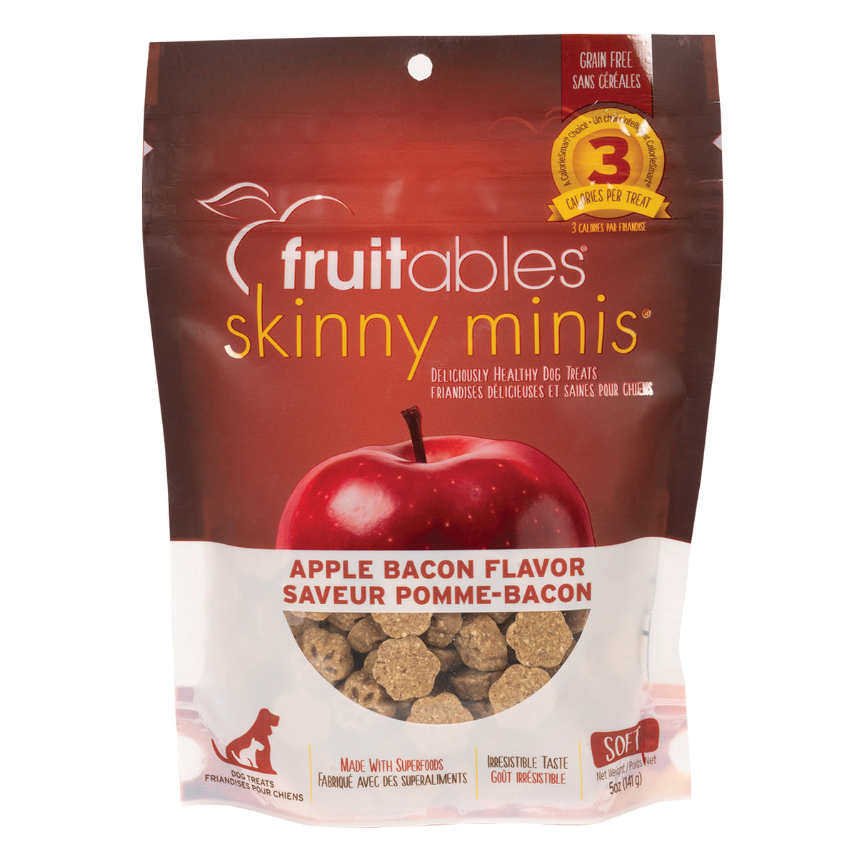 Fruitables Skinny Minis Chewy Apple Bacon Dog Treats 141 g