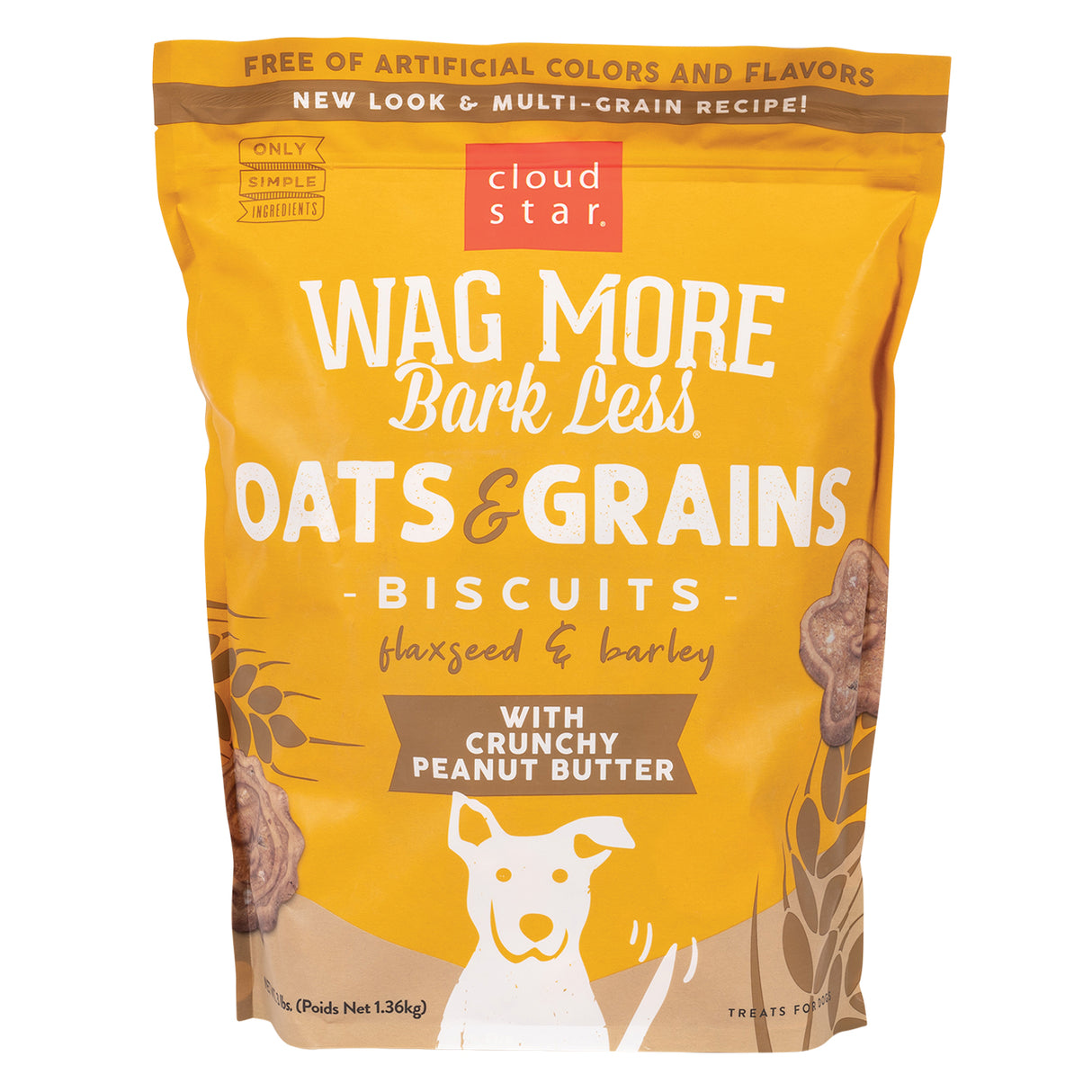 Cloud Star Wag More, Bark Less Oven Baked Crunchy Peanut Butter Dog Treats 1.36 kg