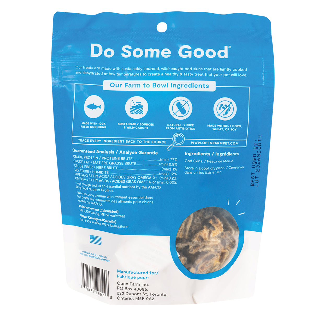 Open Farm Dehydrated Cod Skins Dog Treats 63 g