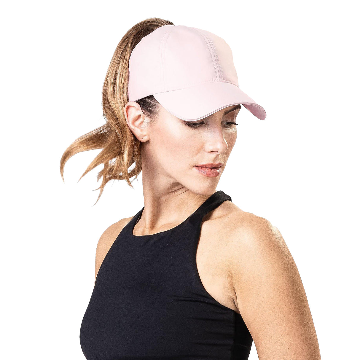 Top Knot Casquette haute performance en queue de cheval pour femme