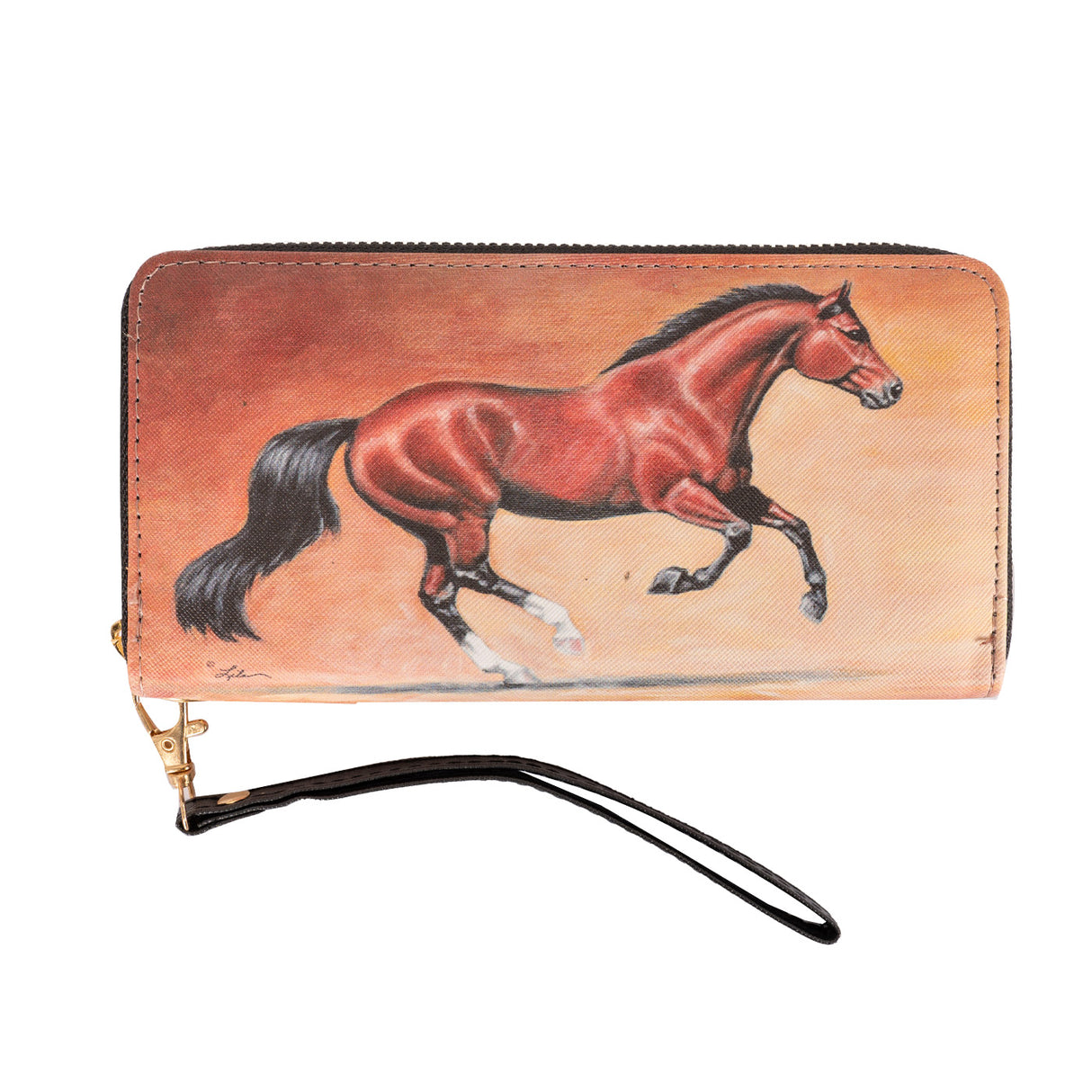AWST Lila Bay Horse Portefeuille zippé avec dragonne