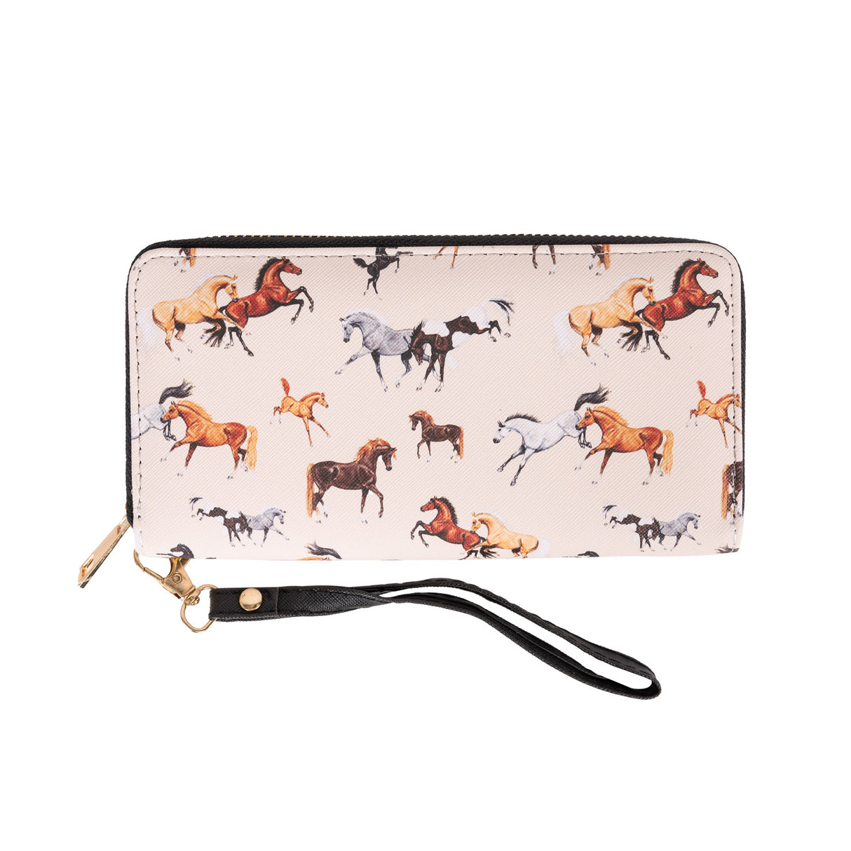 AWST Lila Horse Portefeuille zippé avec dragonne