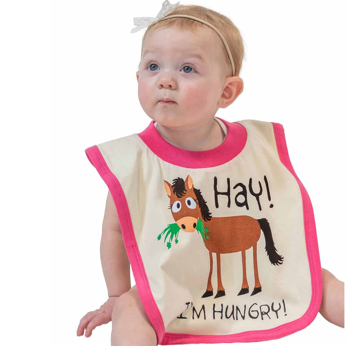 Lazy One Hay I'm Hungry Infant Bib
