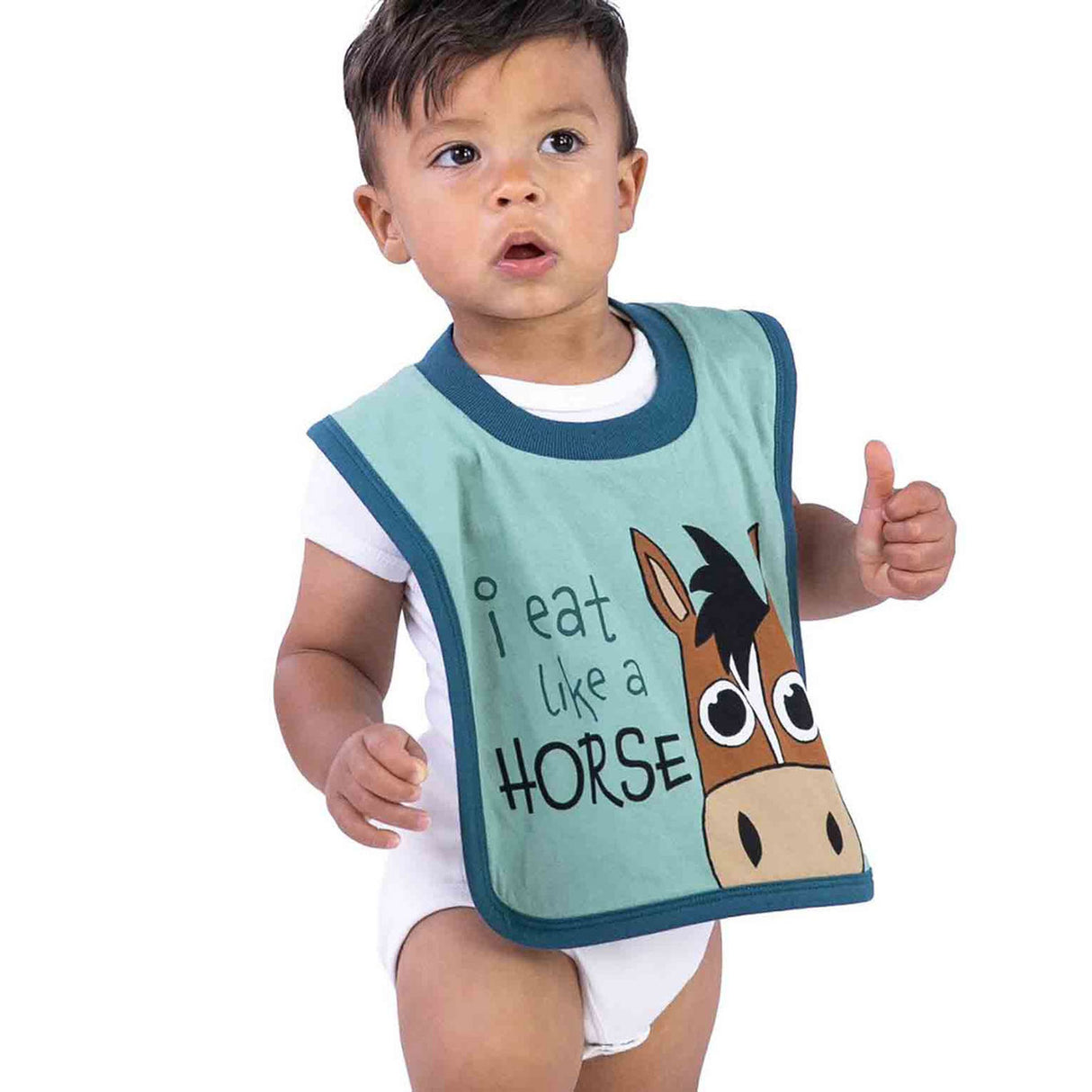 Bavoir pour bébé paresseux, je mange comme un cheval