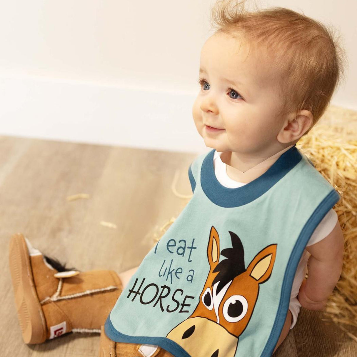 Bavoir pour bébé paresseux, je mange comme un cheval