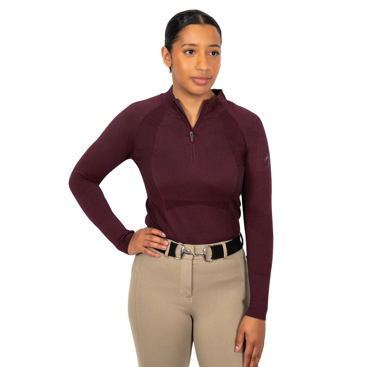 TemTeq Liso Seamless Quarter Zip Long Sleeve Top