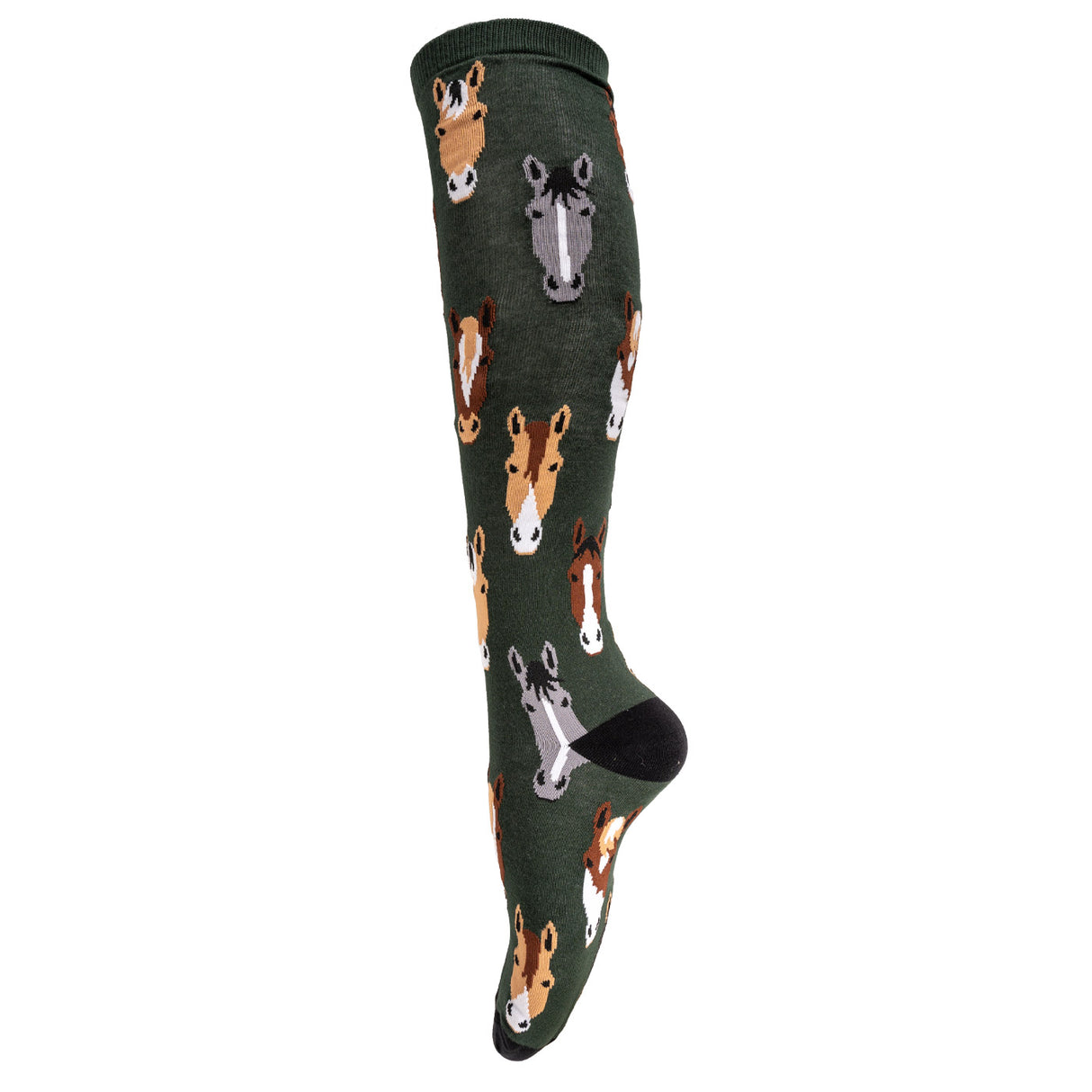 Four White Socks Pony Portraits Knee High Socks