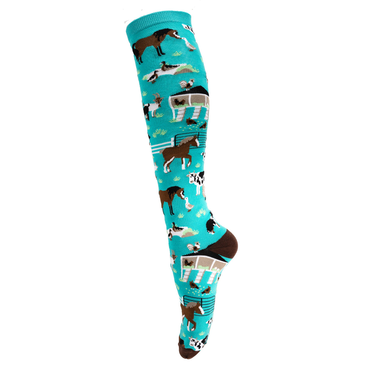 Four White Socks Farm Friends Knee High Socks