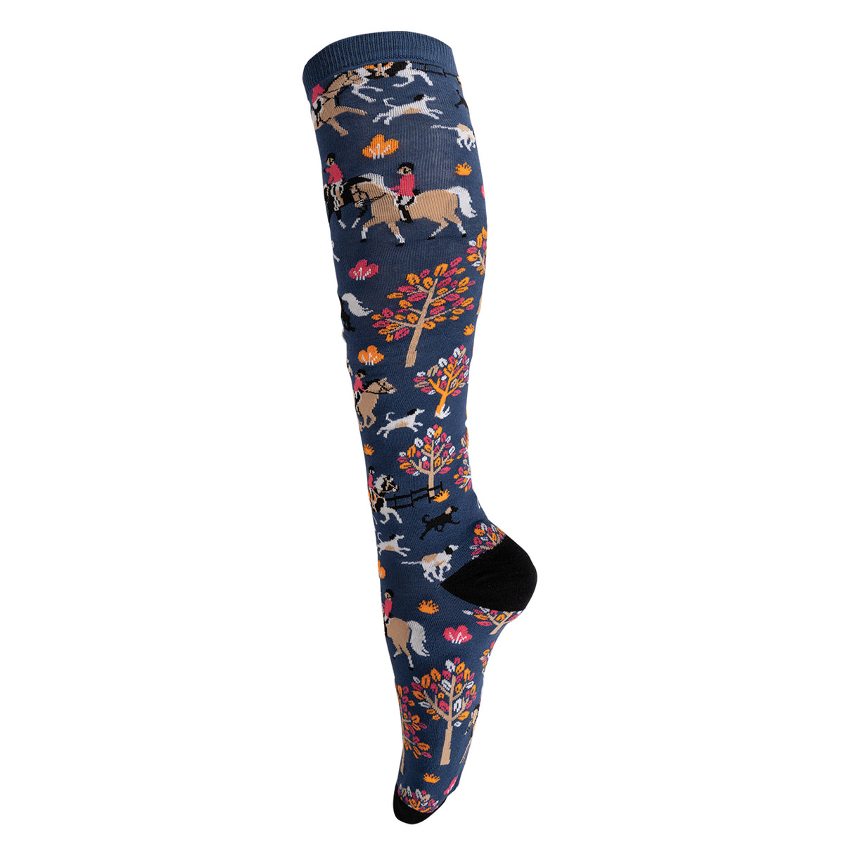 Four White Socks Fall Hunt Knee High Socks