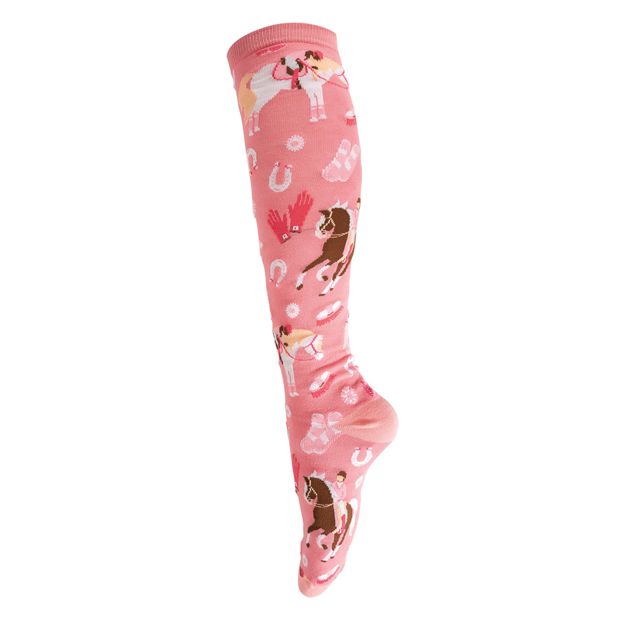 Four White Socks Pony Club Knee High Socks