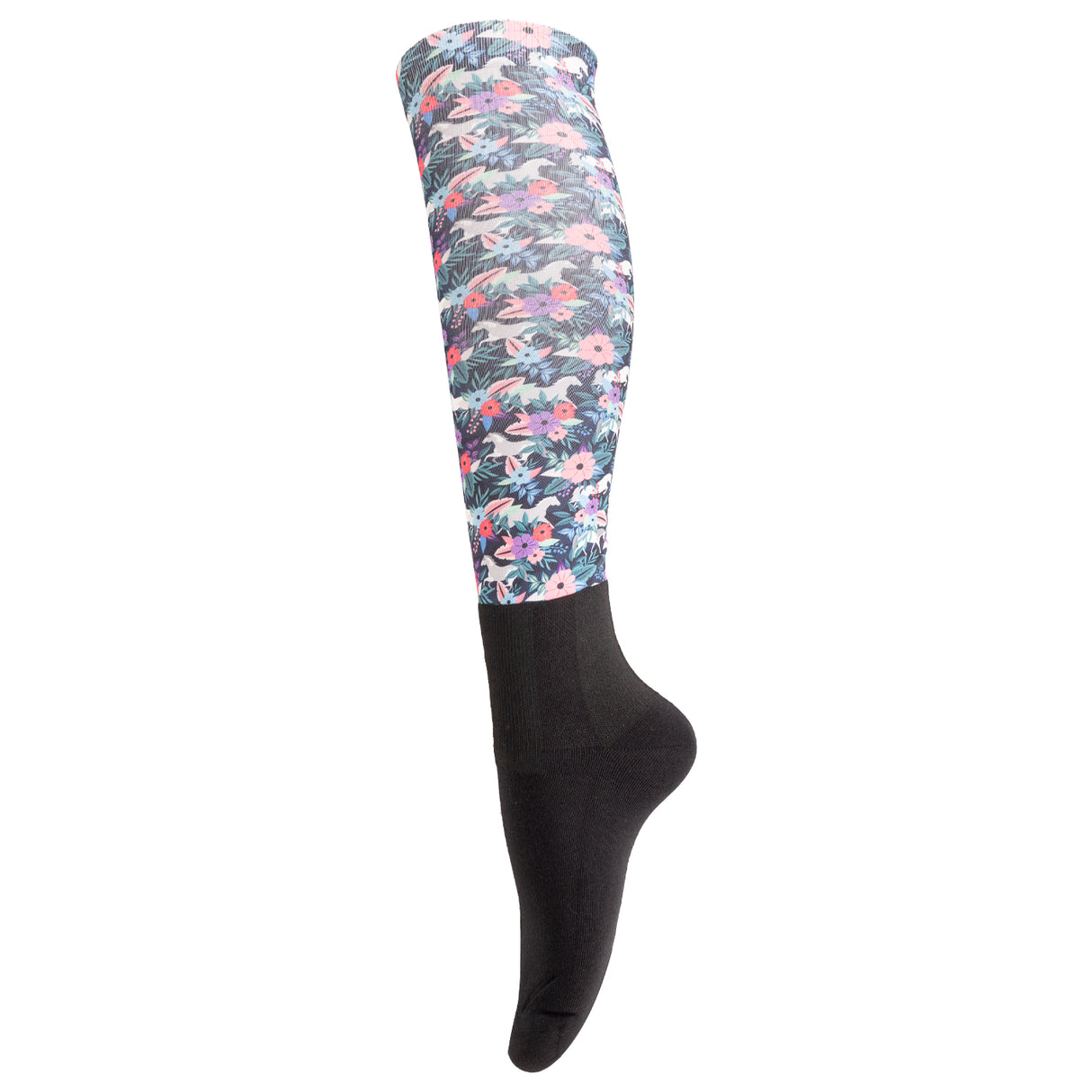 Four White Socks Tropical Ponies Boot Socks